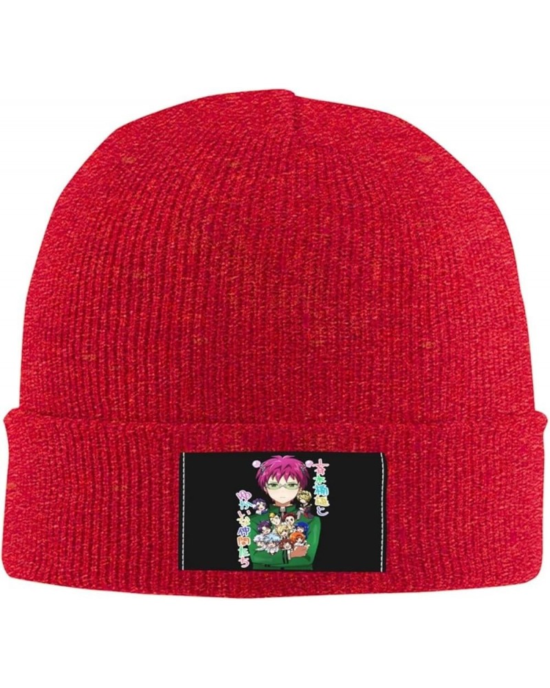 Saiki Kusuo Knit Hat Cap Beanie Warm Knitted Woolen Hats Fashionable Adults Stretch Black Red $11.18 Skullies & Beanies