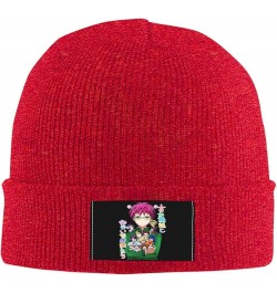 Saiki Kusuo Knit Hat Cap Beanie Warm Knitted Woolen Hats Fashionable Adults Stretch Black Red $11.18 Skullies & Beanies