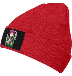 Saiki Kusuo Knit Hat Cap Beanie Warm Knitted Woolen Hats Fashionable Adults Stretch Black Red $11.18 Skullies & Beanies