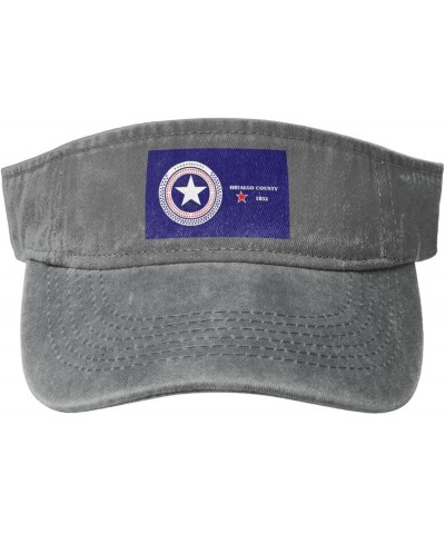 Flag of Hidalgo County, Texas Sun Visor Hats for Women Men Sun Hat Vintage Golf Hat Adjustable Baseball Cap Gray $13.87 Visors