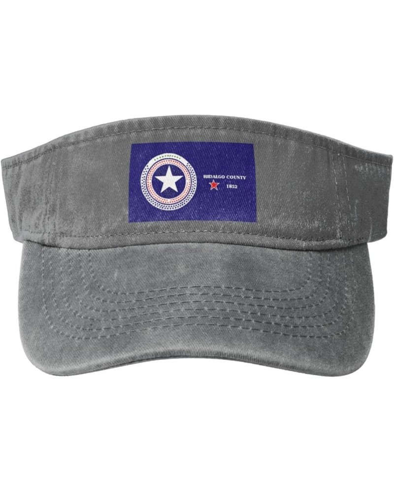 Flag of Hidalgo County, Texas Sun Visor Hats for Women Men Sun Hat Vintage Golf Hat Adjustable Baseball Cap Gray $13.87 Visors