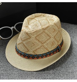 Men and Women Retro Jazz Hat Bohemian Style British Sun Hat Travel Sun Hat Stray Deal Roll up Khaki-5 $10.74 Sun Hats