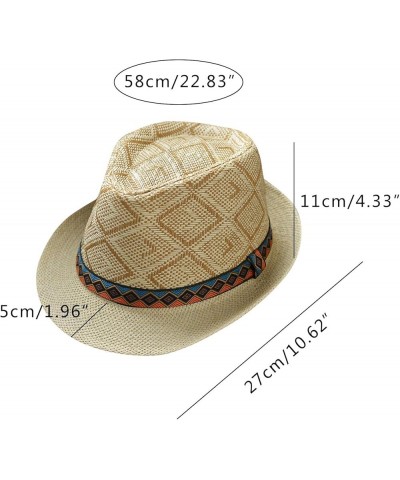 Men and Women Retro Jazz Hat Bohemian Style British Sun Hat Travel Sun Hat Stray Deal Roll up Khaki-5 $10.74 Sun Hats