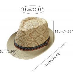 Men and Women Retro Jazz Hat Bohemian Style British Sun Hat Travel Sun Hat Stray Deal Roll up Khaki-5 $10.74 Sun Hats