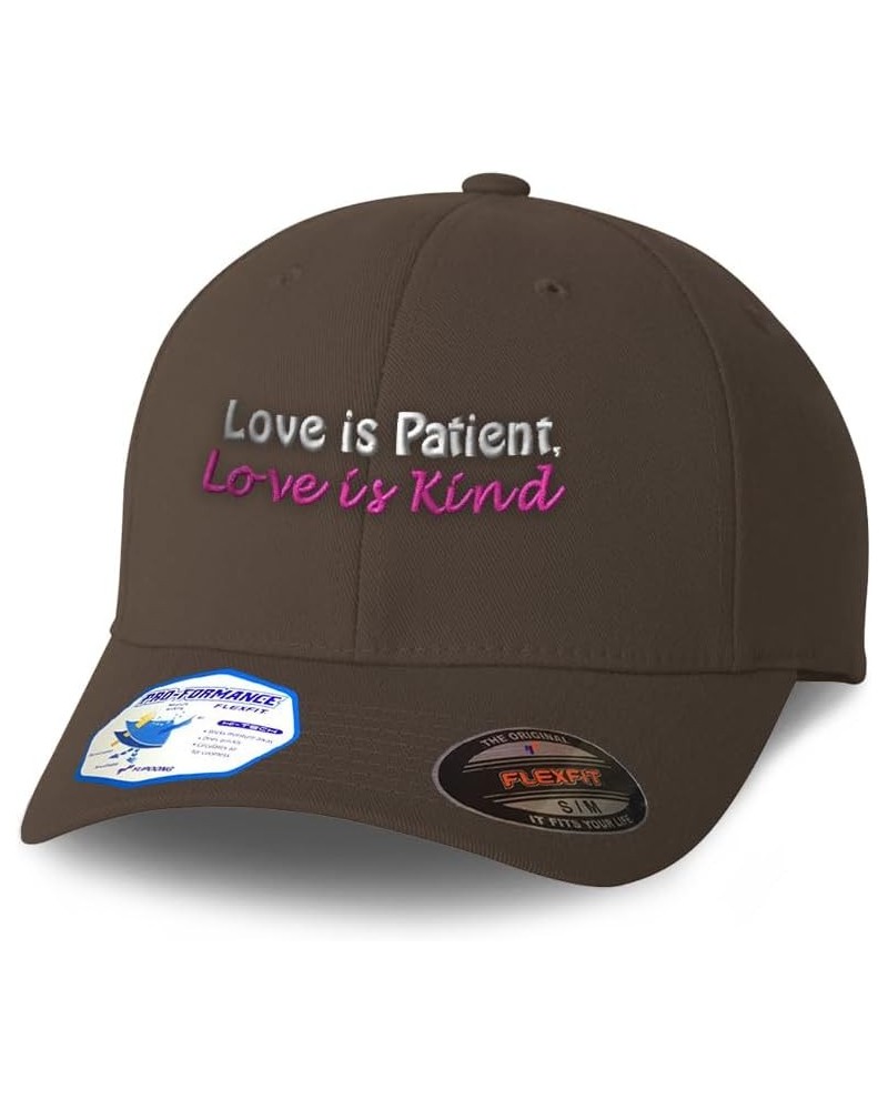 Flexfit Hats for Men & Women Love is Patient Love is Kind B Polyester Dad Hat Baseball Cap Dark Grey $17.15 Baseball Caps