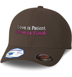 Flexfit Hats for Men & Women Love is Patient Love is Kind B Polyester Dad Hat Baseball Cap Dark Grey $17.15 Baseball Caps