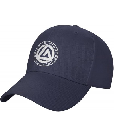 Gracie Jiu Jitsu Hat Adult Unisex Adjustable Baseball Cap Hats for Men Women Navy Blue $10.48 Baseball Caps