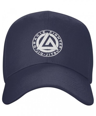 Gracie Jiu Jitsu Hat Adult Unisex Adjustable Baseball Cap Hats for Men Women Navy Blue $10.48 Baseball Caps