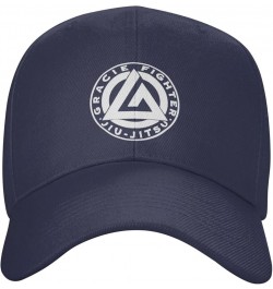 Gracie Jiu Jitsu Hat Adult Unisex Adjustable Baseball Cap Hats for Men Women Navy Blue $10.48 Baseball Caps