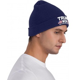 Trump Won and Everyone Knows It Knit Hats Winter Warm Chunky Beanie Hat for Men Women Navy Blue $10.23 Skullies & Beanies