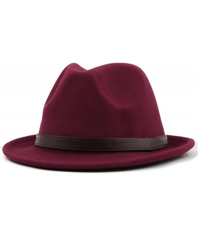 2022 Simple Wool Women Men Fedora Hat for Winter Autumn Elegant Lady Gangster Trilby Felt Homburg Church Jazz Hat Jxf-540 Win...