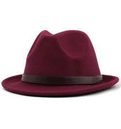 2022 Simple Wool Women Men Fedora Hat for Winter Autumn Elegant Lady Gangster Trilby Felt Homburg Church Jazz Hat Jxf-540 Win...