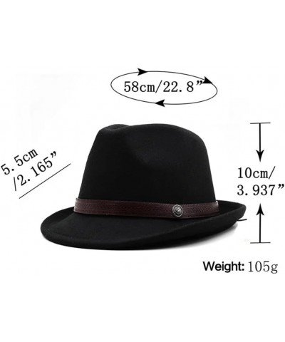 2022 Simple Wool Women Men Fedora Hat for Winter Autumn Elegant Lady Gangster Trilby Felt Homburg Church Jazz Hat Jxf-540 Win...