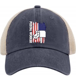 Postal Worker Hats for Womens Baseball Caps Classic Washed Ball Cap Fitted Purplish Blue04 $9.23 Baseball Caps