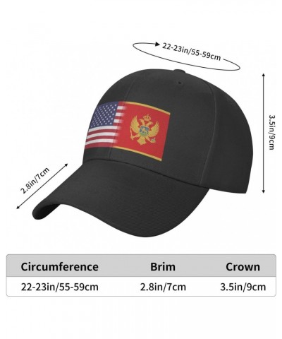 Classics Baseball Cap US Montenegro America Flag Caps Adjustable for Women Men Black $15.47 Baseball Caps