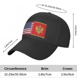 Classics Baseball Cap US Montenegro America Flag Caps Adjustable for Women Men Black $15.47 Baseball Caps