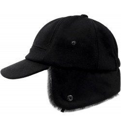 XXL Oversize Fleece Baseball Cap with Earflap,Winter Warm Cap for Big Heads,Large Elastic Trapper Dad Hats Black $10.78 Baseb...