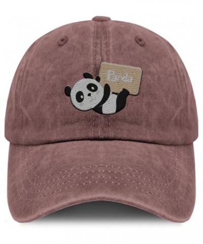 Cowboy Embroidery Ball Cap for Women Cute Animal Panda Funny Cowboy Embroidered Baseball caps Wine $14.98 Baseball Caps