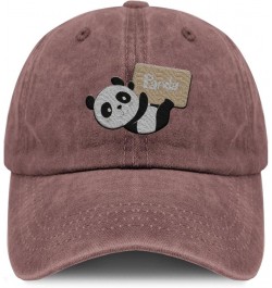 Cowboy Embroidery Ball Cap for Women Cute Animal Panda Funny Cowboy Embroidered Baseball caps Wine $14.98 Baseball Caps