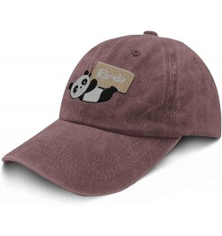 Cowboy Embroidery Ball Cap for Women Cute Animal Panda Funny Cowboy Embroidered Baseball caps Wine $14.98 Baseball Caps