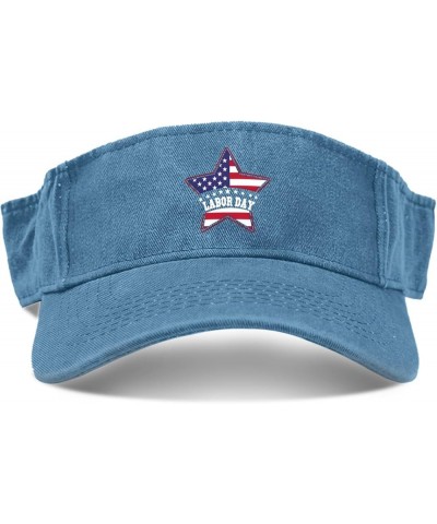 Labor Day Fun Day for Retroings Americans Flags Cap Sun Visor Hats for Men Visors Lightweight Sun Lake Blue $11.78 Visors