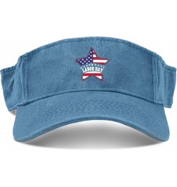 Labor Day Fun Day for Retroings Americans Flags Cap Sun Visor Hats for Men Visors Lightweight Sun Lake Blue $11.78 Visors