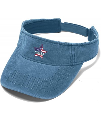 Labor Day Fun Day for Retroings Americans Flags Cap Sun Visor Hats for Men Visors Lightweight Sun Lake Blue $11.78 Visors