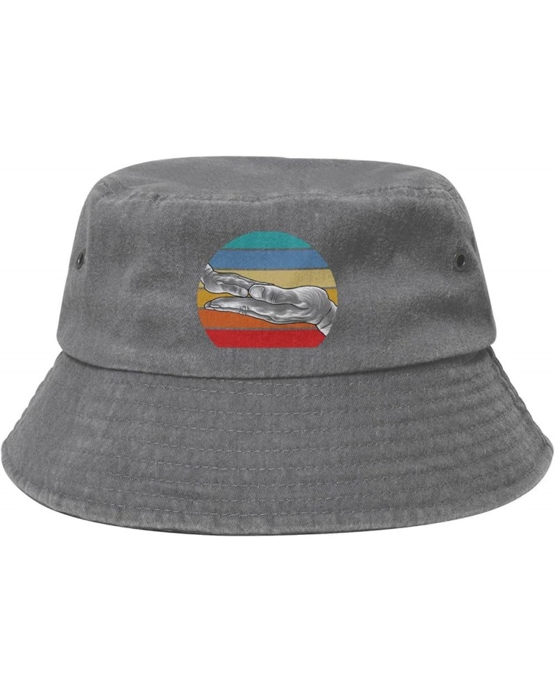 Family Hands in Retro Style Bucket Hat for Men Women Outdoor Washed Cotton Sun Hats Travel Beach Hat Gray $11.72 Bucket Hats