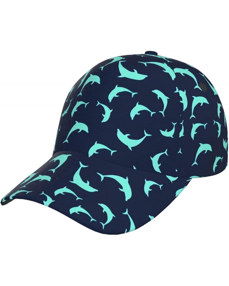 Dolphin Watercolor Flat Hats Cute Adjustable Hats Outdoors Trucker Baseball Caps & Hats Dolphin _D99855 $15.92 Baseball Caps