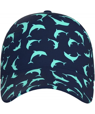 Dolphin Watercolor Flat Hats Cute Adjustable Hats Outdoors Trucker Baseball Caps & Hats Dolphin _D99855 $15.92 Baseball Caps