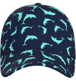 Dolphin Watercolor Flat Hats Cute Adjustable Hats Outdoors Trucker Baseball Caps & Hats Dolphin _D99855 $15.92 Baseball Caps