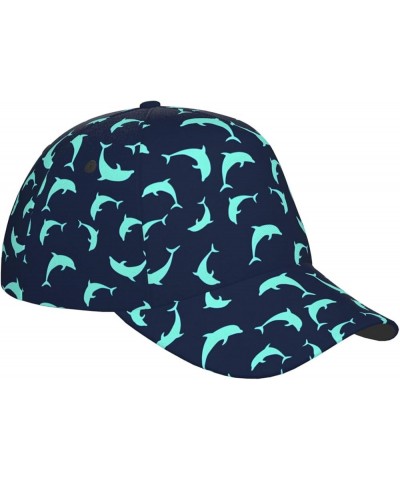 Dolphin Watercolor Flat Hats Cute Adjustable Hats Outdoors Trucker Baseball Caps & Hats Dolphin _D99855 $15.92 Baseball Caps