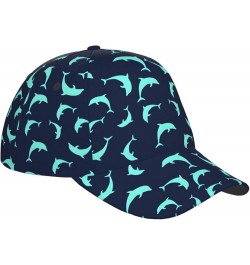 Dolphin Watercolor Flat Hats Cute Adjustable Hats Outdoors Trucker Baseball Caps & Hats Dolphin _D99855 $15.92 Baseball Caps