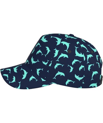 Dolphin Watercolor Flat Hats Cute Adjustable Hats Outdoors Trucker Baseball Caps & Hats Dolphin _D99855 $15.92 Baseball Caps