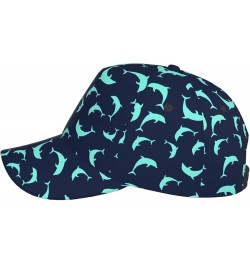 Dolphin Watercolor Flat Hats Cute Adjustable Hats Outdoors Trucker Baseball Caps & Hats Dolphin _D99855 $15.92 Baseball Caps