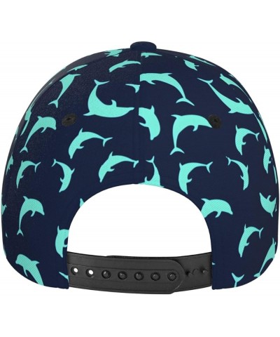 Dolphin Watercolor Flat Hats Cute Adjustable Hats Outdoors Trucker Baseball Caps & Hats Dolphin _D99855 $15.92 Baseball Caps