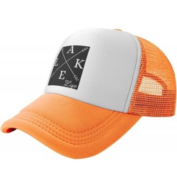 Lake Life Trucker Hat Men Mesh Baseball Cap Baseball Hats Women Sun Hat Dad Cap Fishing hat Black Orange $10.81 Baseball Caps