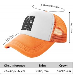 Lake Life Trucker Hat Men Mesh Baseball Cap Baseball Hats Women Sun Hat Dad Cap Fishing hat Black Orange $10.81 Baseball Caps