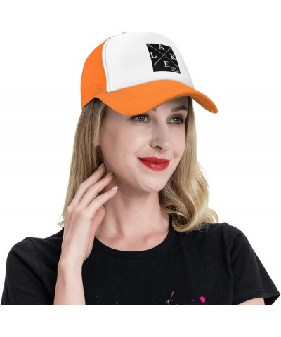 Lake Life Trucker Hat Men Mesh Baseball Cap Baseball Hats Women Sun Hat Dad Cap Fishing hat Black Orange $10.81 Baseball Caps