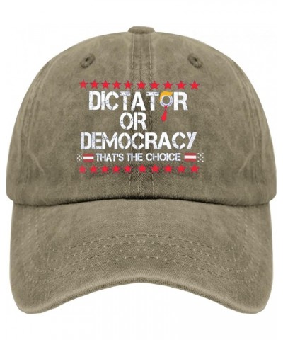 Dictator OR Democracy That's The Choice Hats Vote Hats for Mens Womens Pigment Black Bucket Hats Baseball Pigment Khaki $9.65...