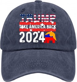 Mens Hats Trump Outdoor Hats for Womens Fashionable Hat Breathable Trumps 2024 Sun Hats Navy Blue $10.05 Visors