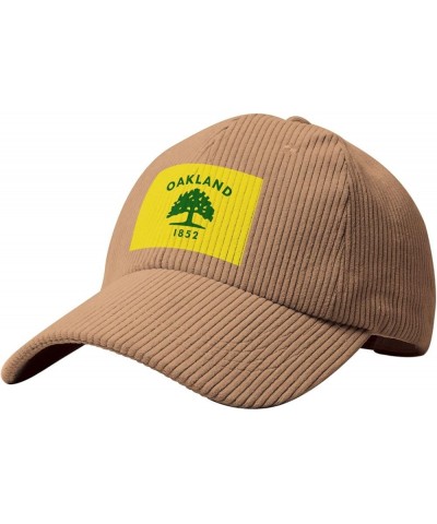 Flag of Oakland, California Baseball Cap for Men Women Caps Corduroy Hat Trucker Hats Khaki $11.91 Baseball Caps