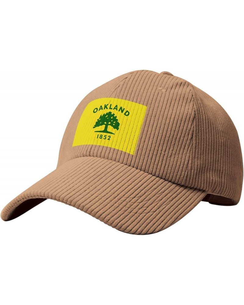 Flag of Oakland, California Baseball Cap for Men Women Caps Corduroy Hat Trucker Hats Khaki $11.91 Baseball Caps