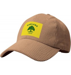 Flag of Oakland, California Baseball Cap for Men Women Caps Corduroy Hat Trucker Hats Khaki $11.91 Baseball Caps