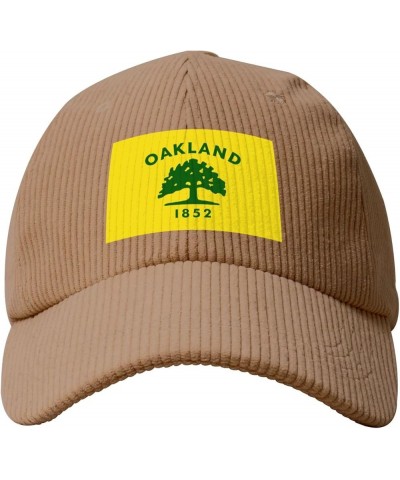 Flag of Oakland, California Baseball Cap for Men Women Caps Corduroy Hat Trucker Hats Khaki $11.91 Baseball Caps