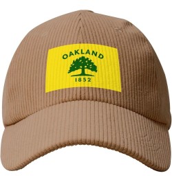 Flag of Oakland, California Baseball Cap for Men Women Caps Corduroy Hat Trucker Hats Khaki $11.91 Baseball Caps