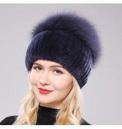 Women Winter Hat Knitted Hat Top Natural Cap Beanies Hat Coffee Purple $11.66 Skullies & Beanies