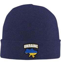 Ukraine Beanie Hat for Men Women Winter Hat Cuffed Knit Skull Cap Warm Ski Hats Navy Blue $10.31 Skullies & Beanies