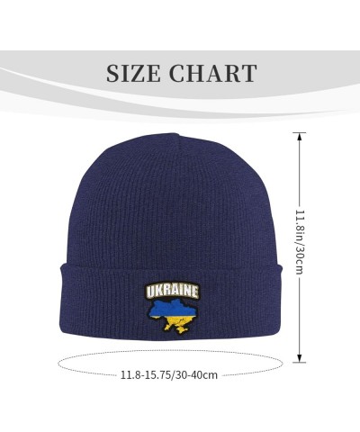 Ukraine Beanie Hat for Men Women Winter Hat Cuffed Knit Skull Cap Warm Ski Hats Navy Blue $10.31 Skullies & Beanies