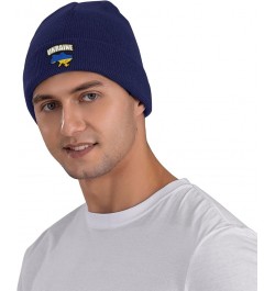 Ukraine Beanie Hat for Men Women Winter Hat Cuffed Knit Skull Cap Warm Ski Hats Navy Blue $10.31 Skullies & Beanies